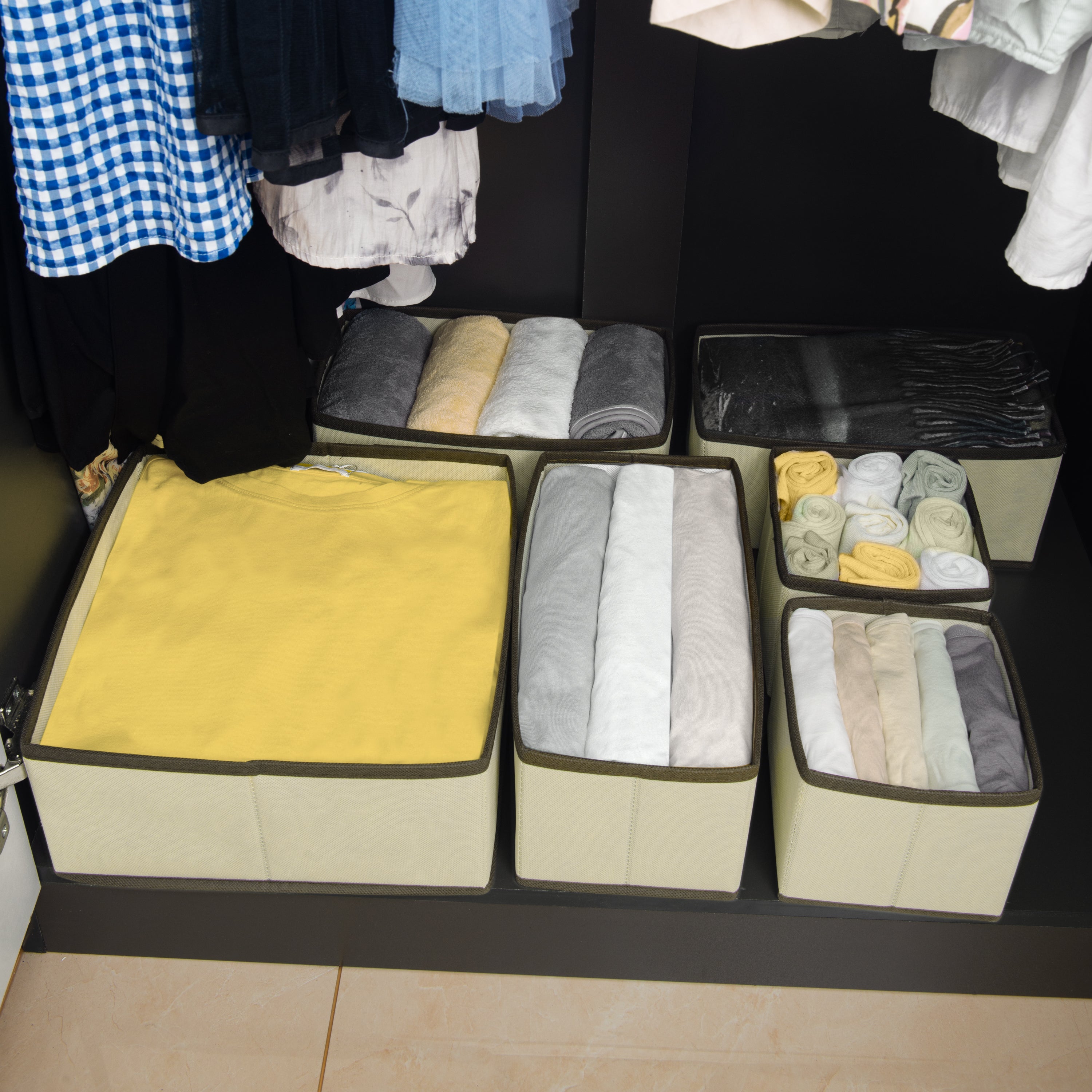 Dayelux™ Premium 12-Piece Fabric Drawer Organizer Set – منظم أدراج قماشي 12 قطعة بتصميم أنيق وعملية عالية